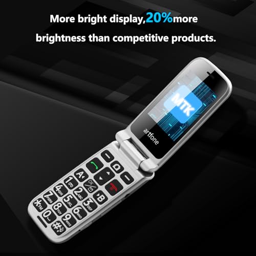 Grey Big Button Flip Mobile Phone with SOS Button H258