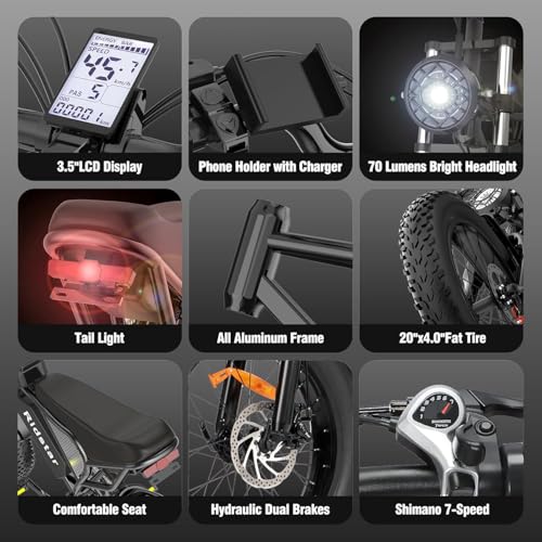 52V 40AH 20" Fat Tire Electric Bike F492