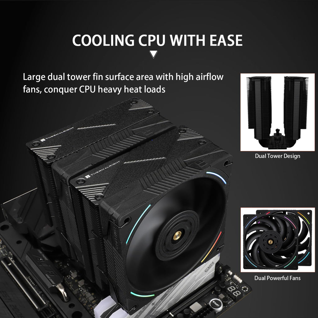 CPU Cooler with Dual PWM Fan and 7 Heat Pipes J221
