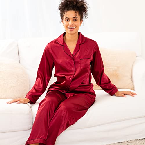 Long Sleeve Satin Pajama Set N916610