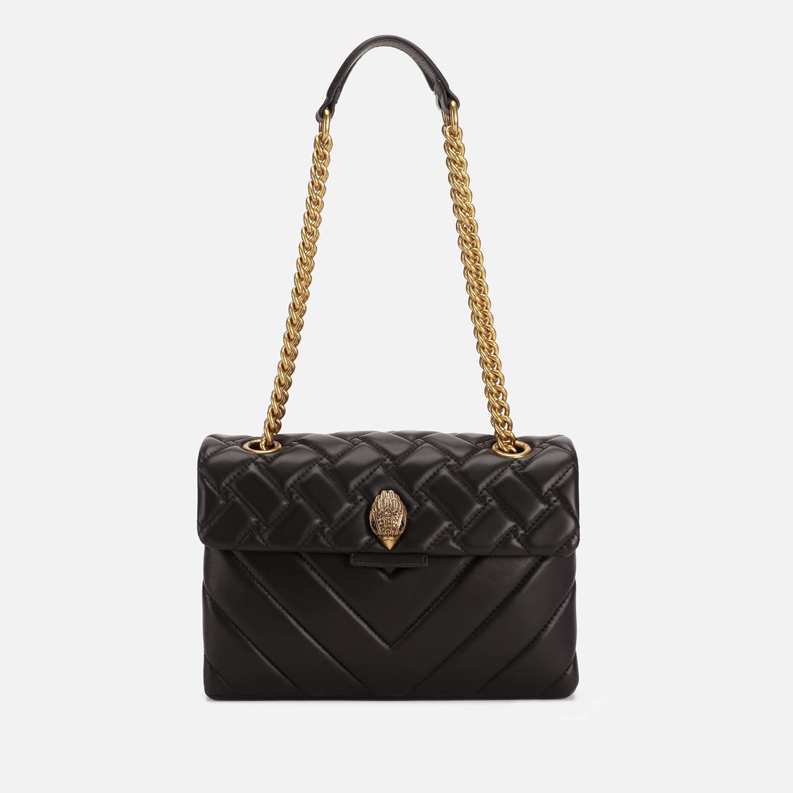 Black Quilted Leather Shoulder Bag C789