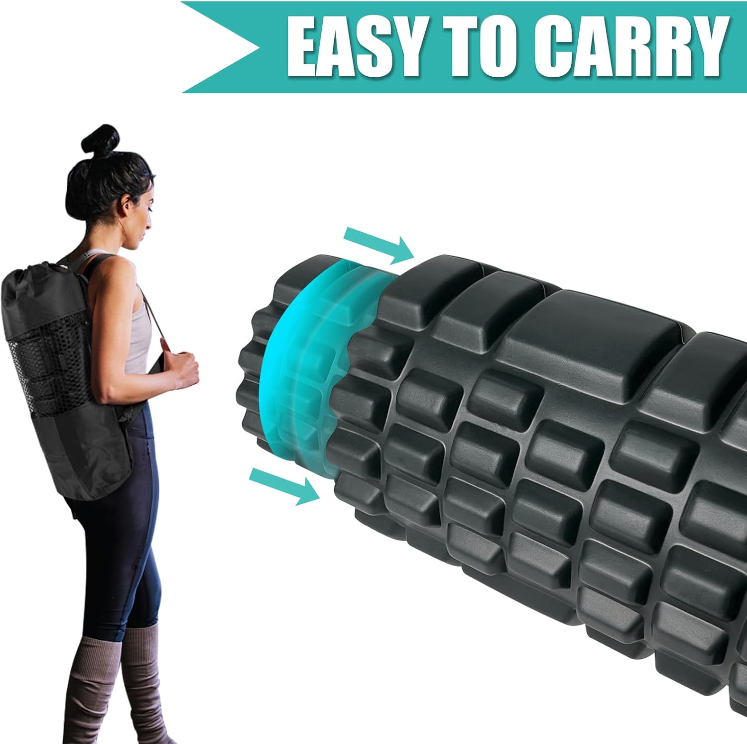2 High-Density Foam Roller Set (12" and 13") - Black N789488