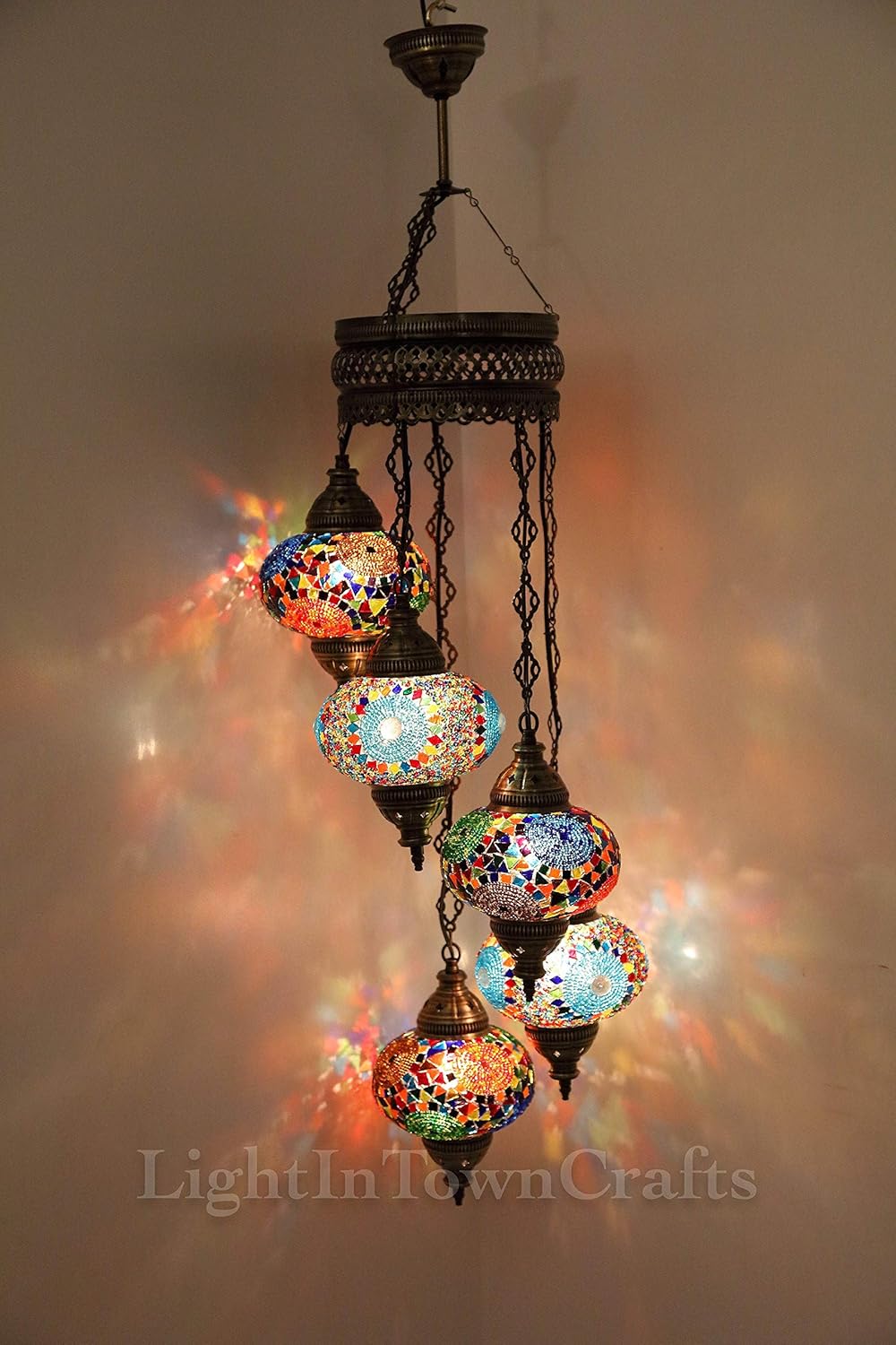 Mosaic Chandelier Hanging Ceiling Lantern Pendant Light O6682