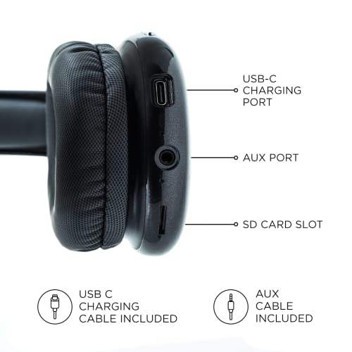 Blue Wireless Over Ear Bluetooth Headphones with Microphone V102112