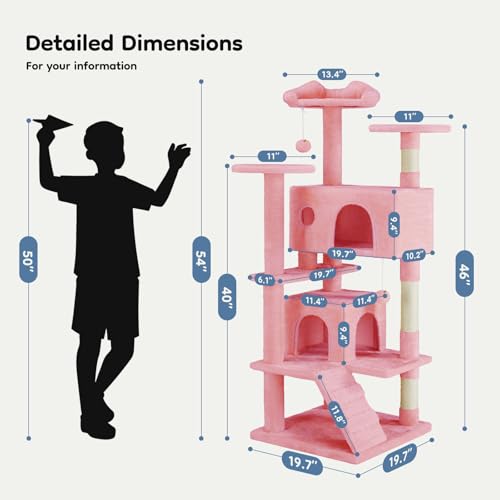 Dark Grey Multi-Level Cat Tree with 2 Condos and Scratching Posts F625885