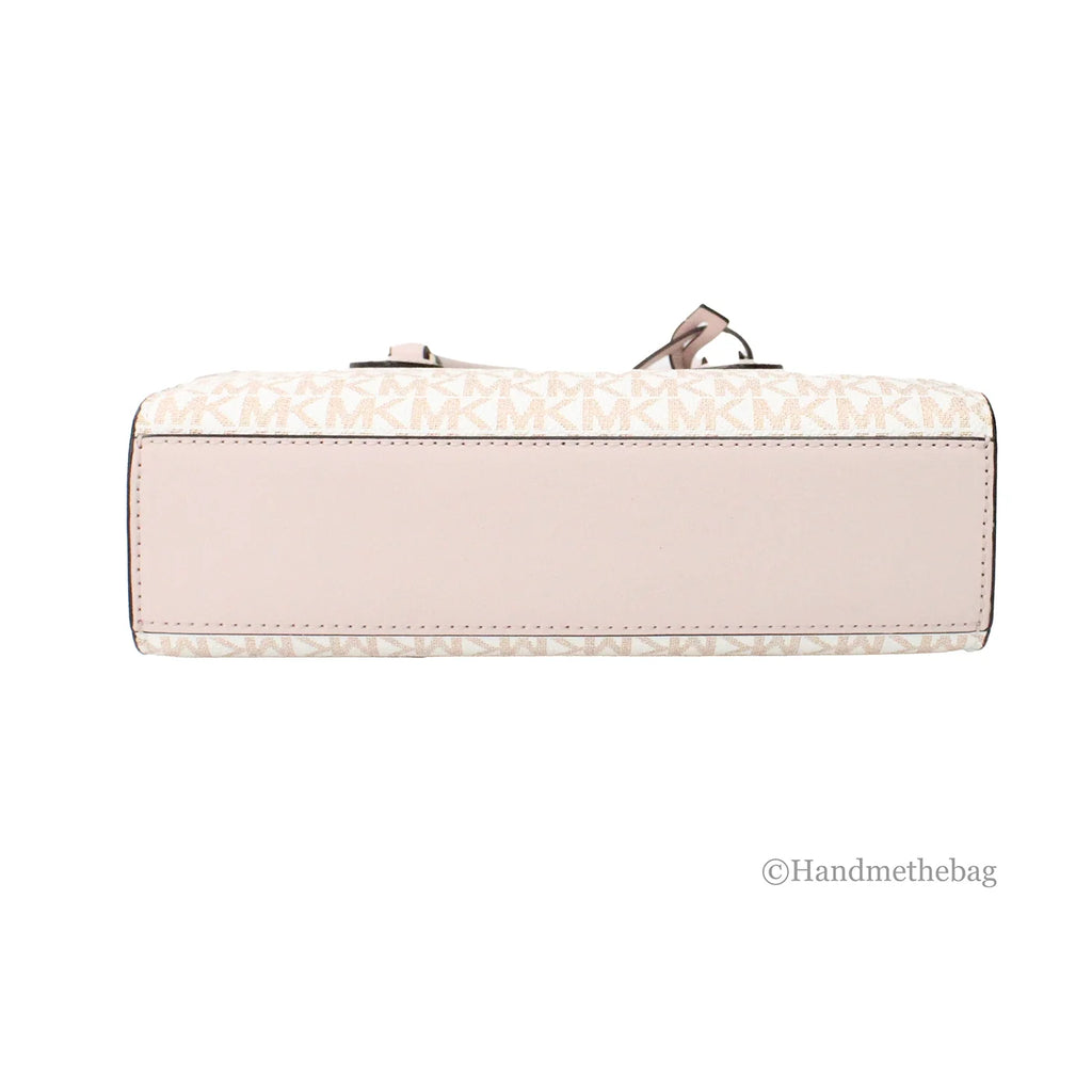 White Rose Gold PVC Satchel Purse Bag Y634