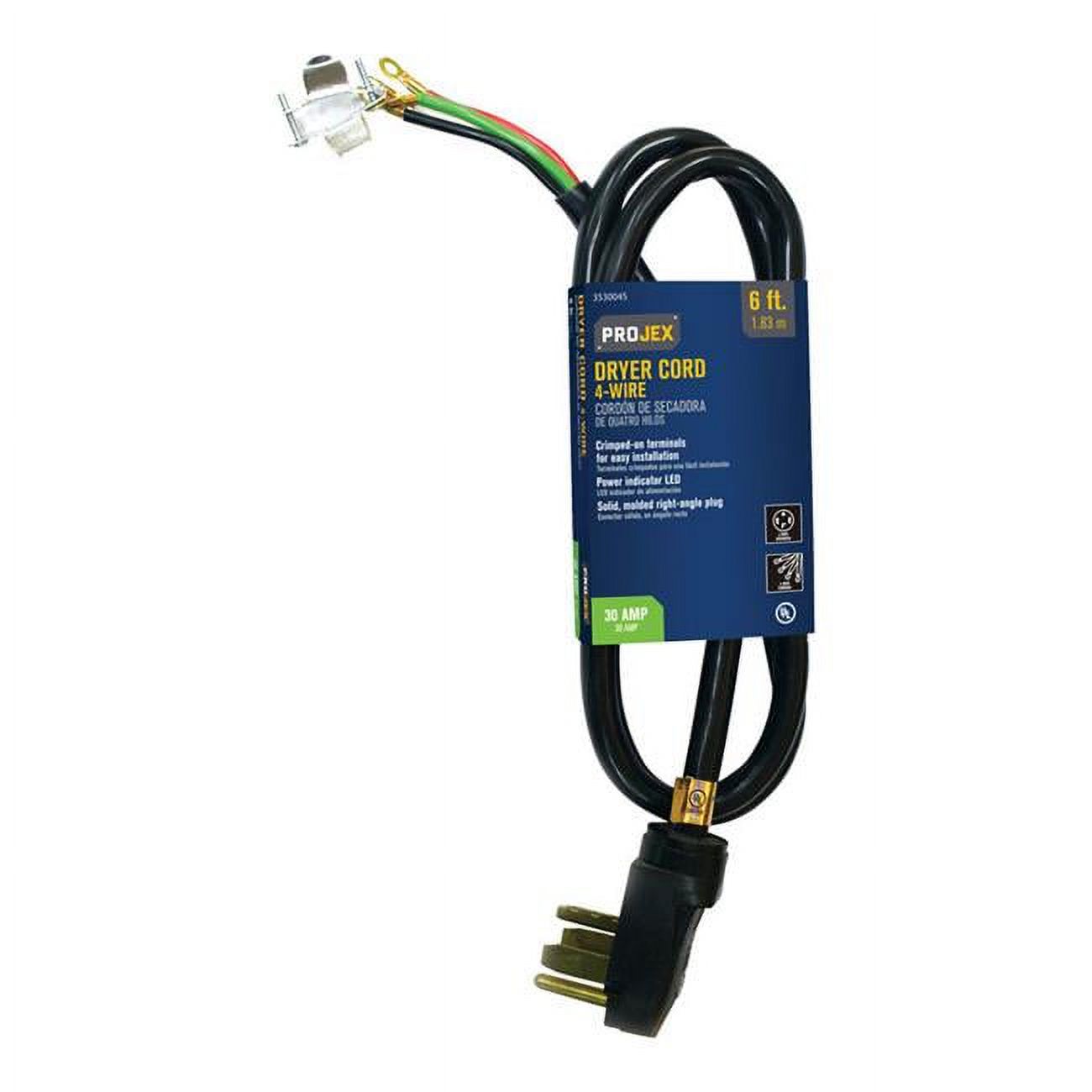 Black 4 Wire Dryer Cord P318
