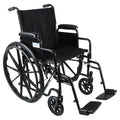 Lightweight Foldable Steel Wheelchair with 18" Seat and Swing-Away Footrests M928
