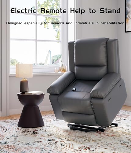 Power Lift Recliner Chair with Heat and Massage, Faux PU Electric Lift Recliner M280