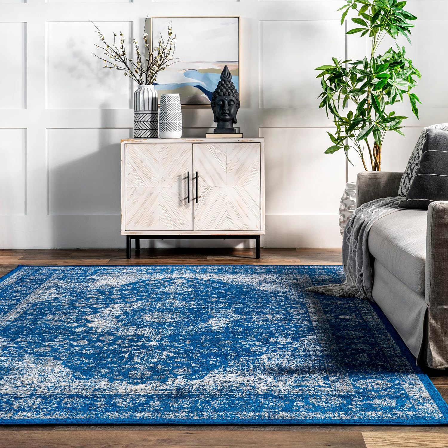 Dark Blue Vintage Runner Rug H922048