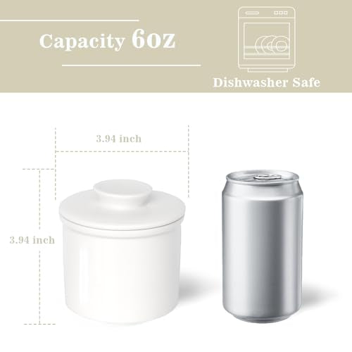White Ceramic Butter Dish with Lid Q4199
