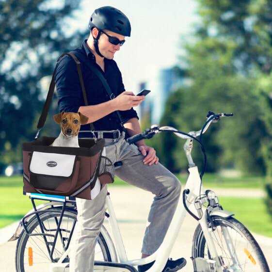 Expandable Foldable Soft-Sided Dog Bike Basket Carrier A183