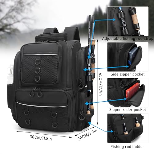Fishing Tackle Backpack with Rod Holders W9268