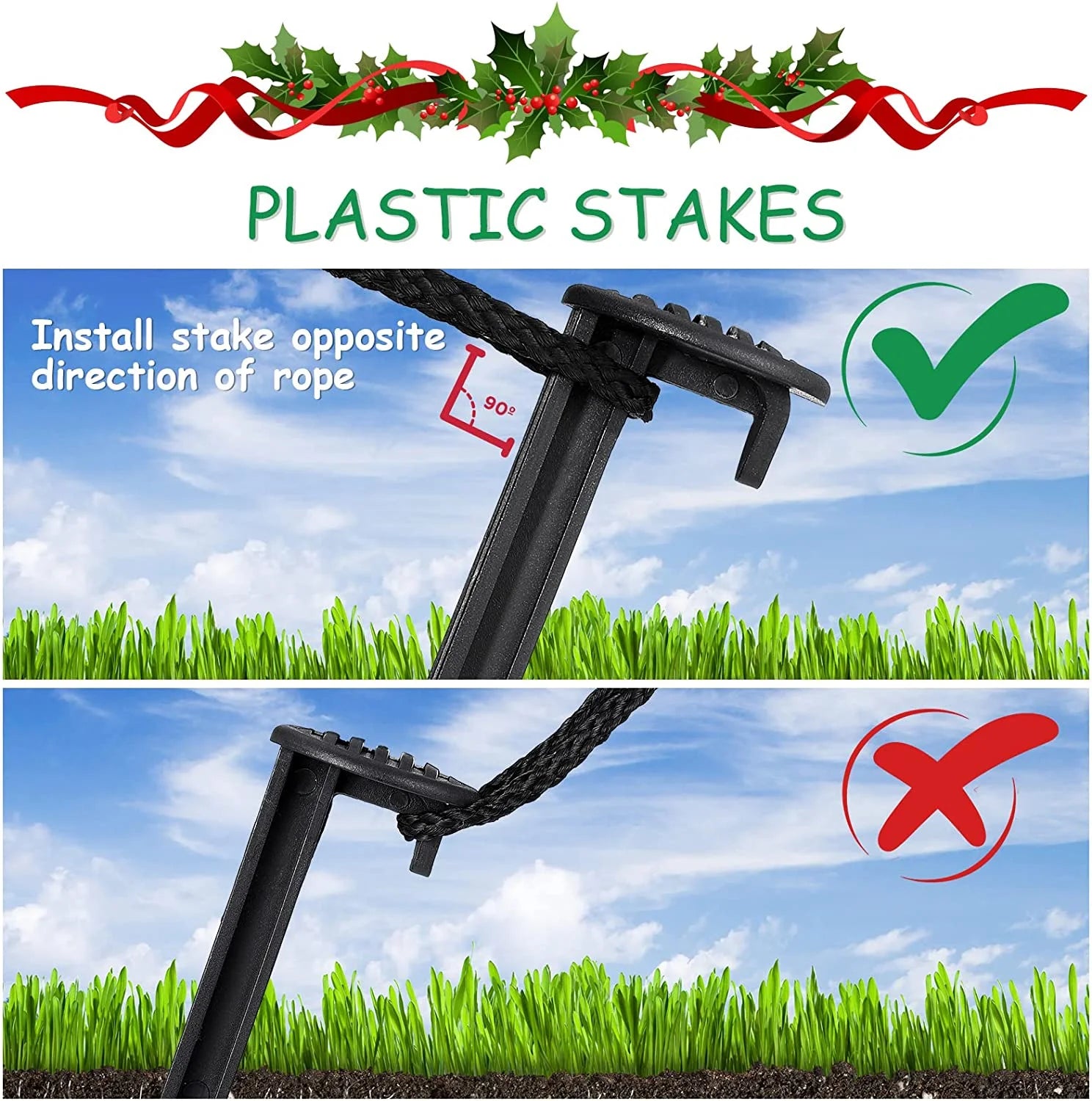 12 Pieces 5.7 Inch Black Plastic Tent Stakes C552115