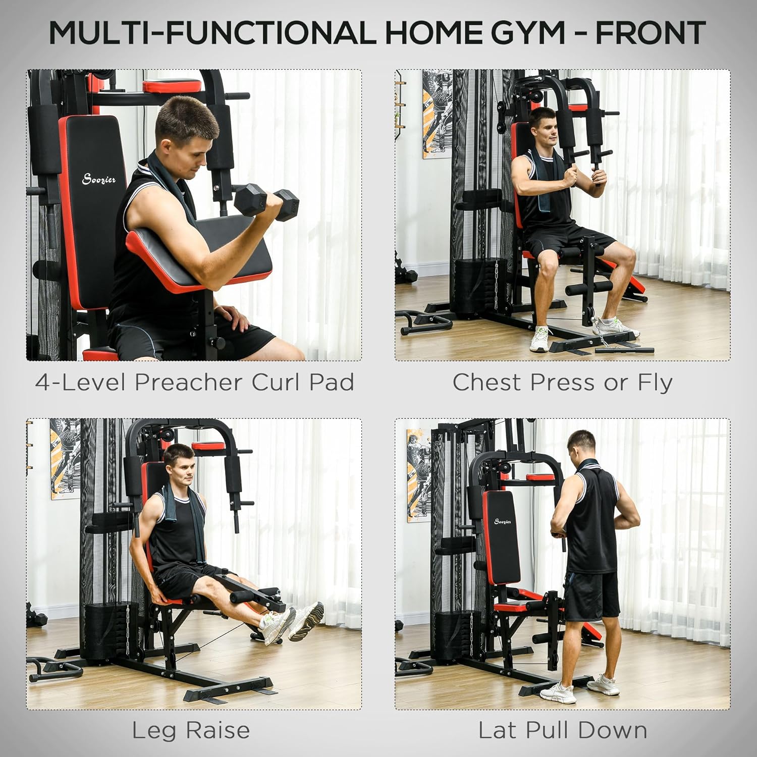 Multi Gym Workout Station with 143lbs Weight Stack M830