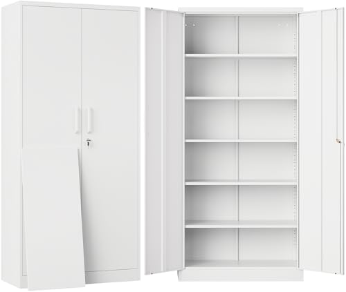 Metal Storage Cabinet with 2 Adjustable Shelves 36" H P5599