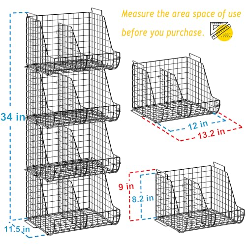 4-Tier Stackable Soda Can Organizer with 4 Adjustable Dividers O190637