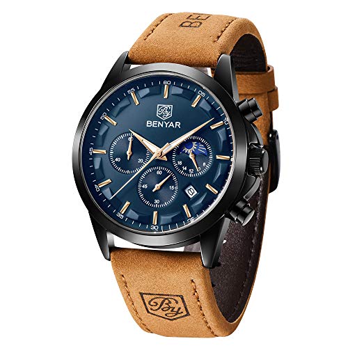 Mens Watch Analog Quartz Chronograph Waterproof Luminous Date Stainless Steel Bracelet O520626