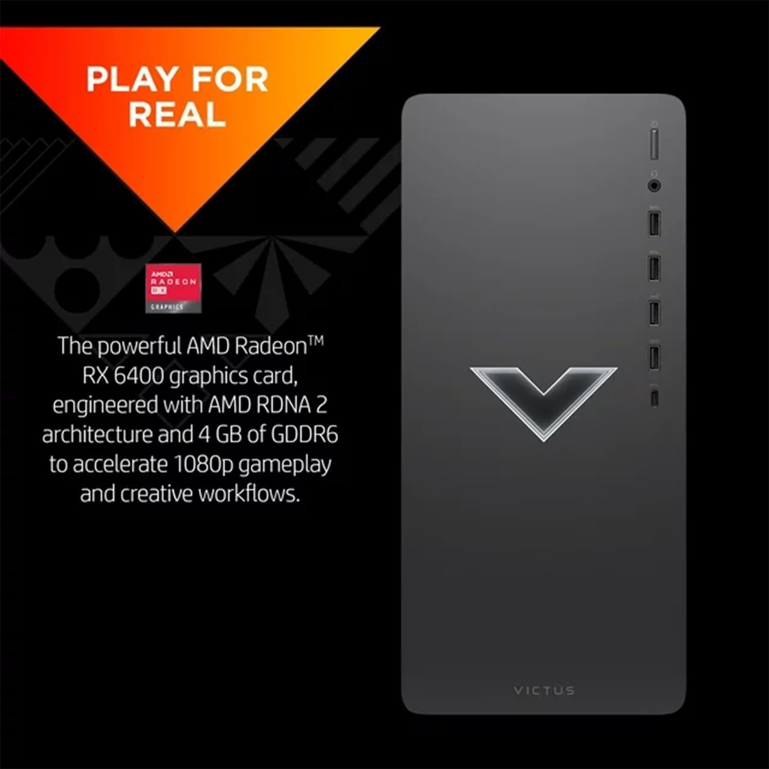 Black AMD Ryzen 5 5600G Gaming Desktop Tower T684284