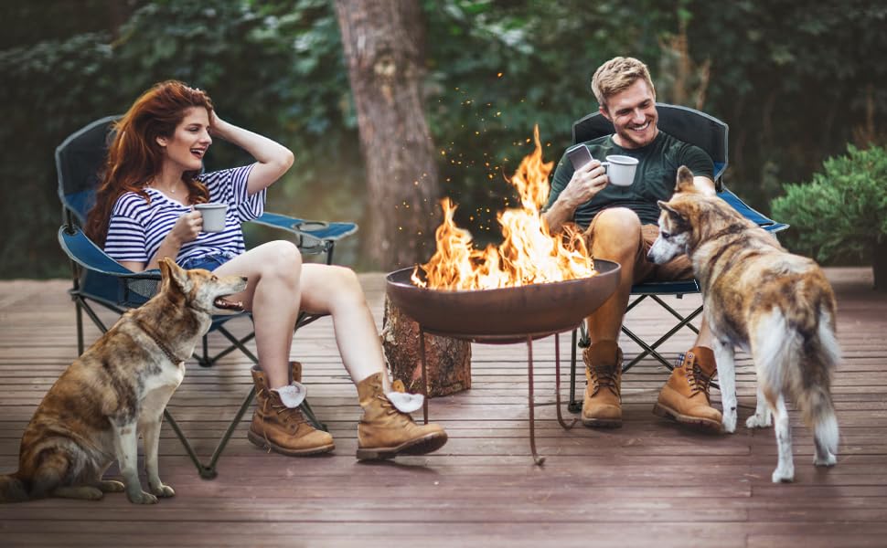Oversized Mesh Back Folding Camping Chair with 2 Cup Holders V415
