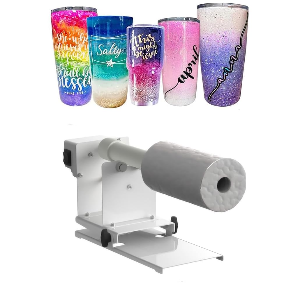 Tilting Cup Turner with 2 Ways Rotation and dust-Proof Cover Tumbler Spinner Kit A3052