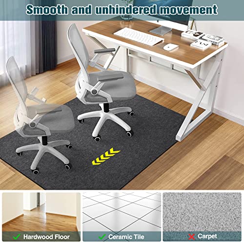 Corduroy Surface 1/6" Thick 55"x35" Office Chair Mat with Anti-Slip Backing I393635