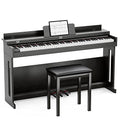 White Full Size Weighted Key Digital Piano with Piano Bench, Piano Stand, 3 Pedal S714