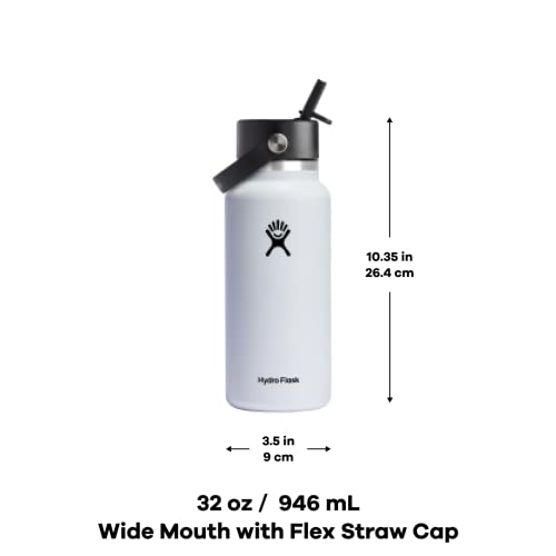 Wide Mouth vacuum insulated stainless steel water bottle with leakproof closeable straw lid D86597