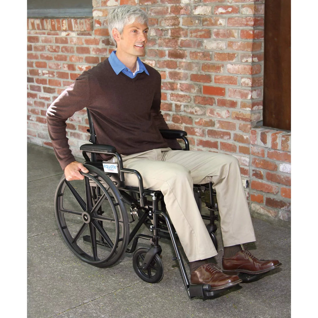 Lightweight Foldable Steel Wheelchair with 18" Seat and Swing-Away Footrests M928
