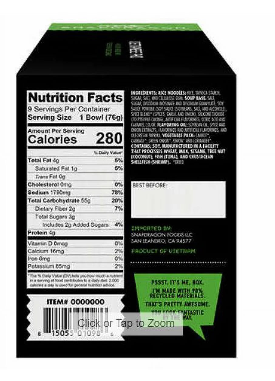 Vietnamese Pho Beef 2.7 oz 9-count O300