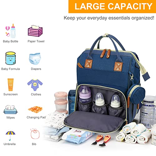 Grey Waterproof 3 in 1 Baby Diaper Backpack with Foldable Changing Pad Y186