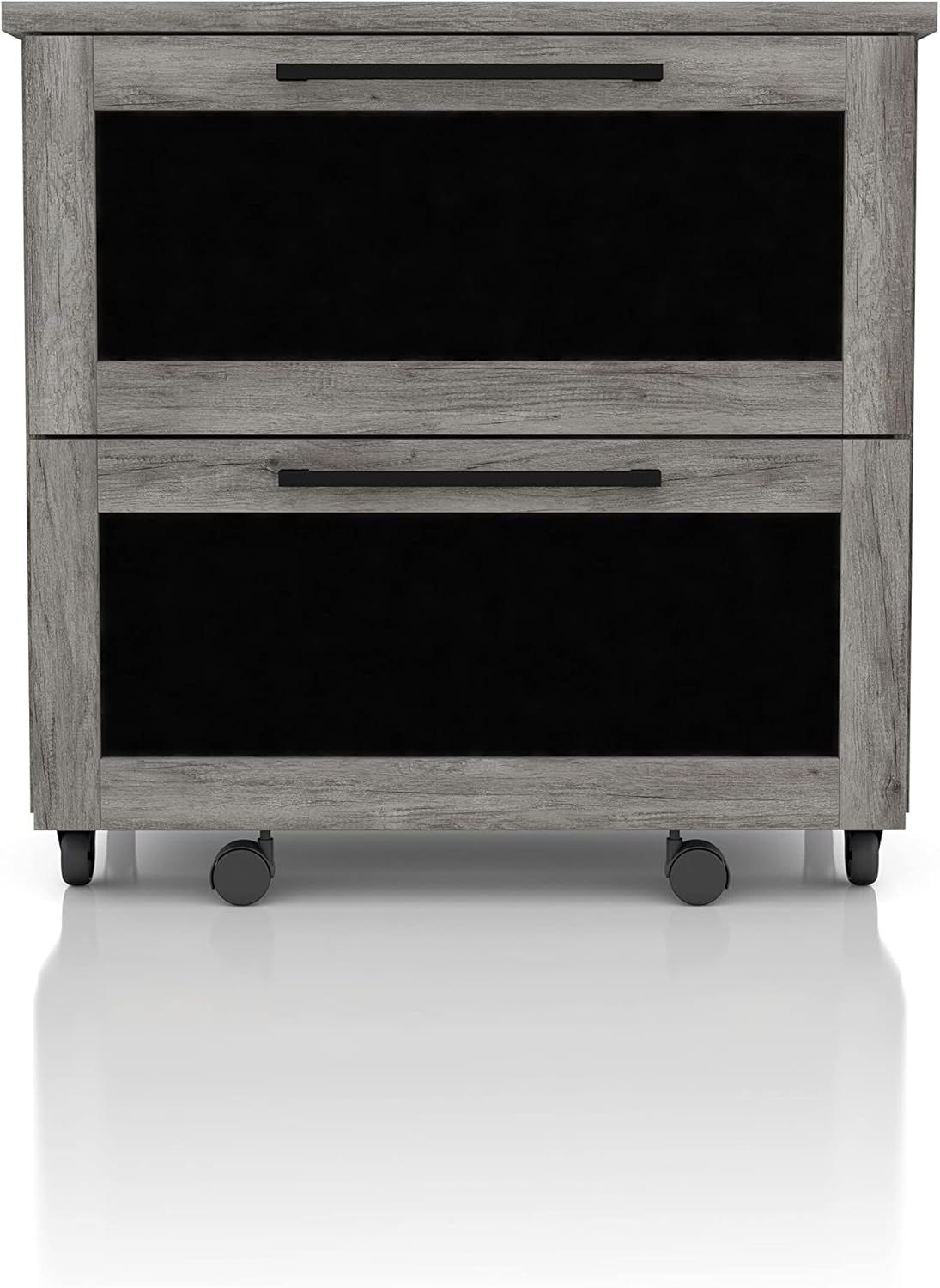 Vintage Grey Oak 2-Drawer File Cabinet MDF Paperboard Mobile G60895