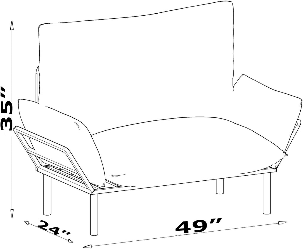 Purple Foam and Metal Loveseat H7064