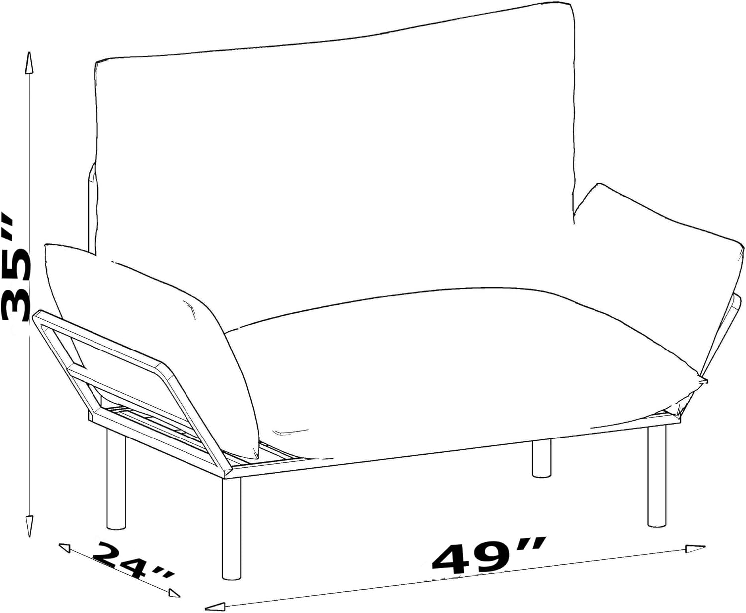 Purple Foam and Metal Loveseat H7064