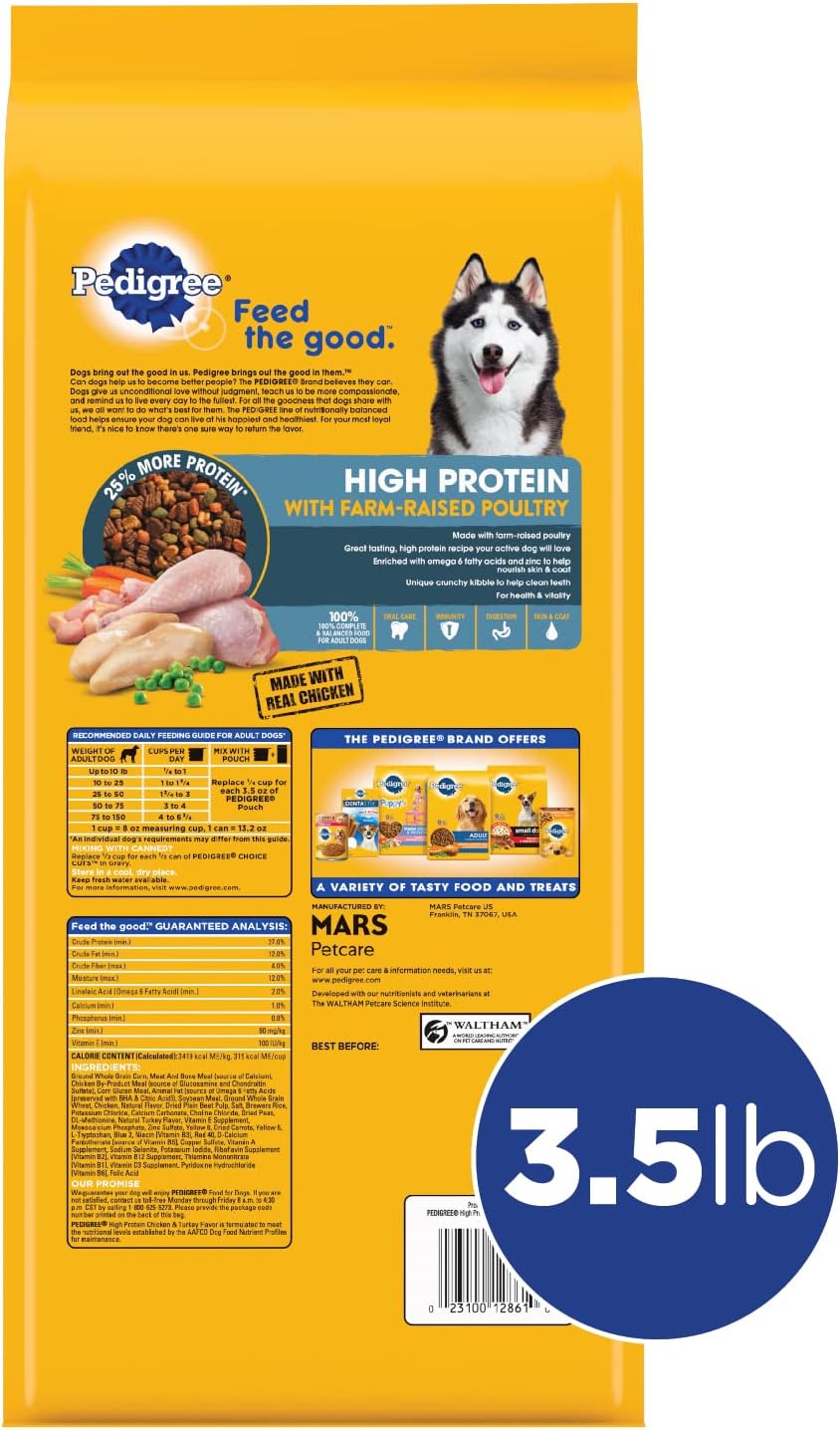 3.5 lb. Bag (Pack of 2) Chicken and Turkey Flavor Dry Dog Food V839524