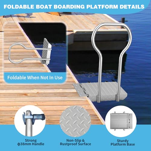 Foldable Dock Boarding Platform with Handrail U8532
