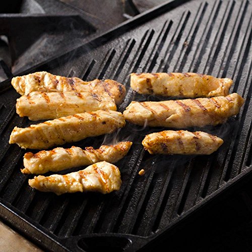 Reversible Cast Iron Grill/Griddle 9.5 x 16.75 Inch Pre-Seasoned Black O380349
