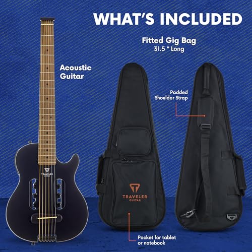 Black Satin Acoustic Travel Guitar N337