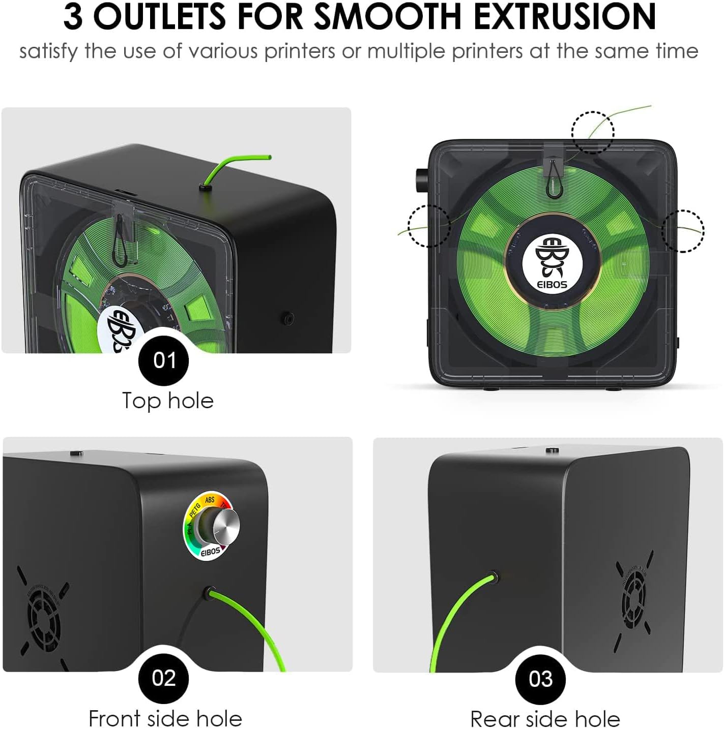 3D Printer Filament Dryer with Fan, Adjustable Temperature, Humidity Control & Spool Holder T8875