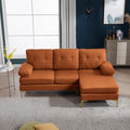 Orange Chenille Upholstered Sectional Sleeper Sofa N4866