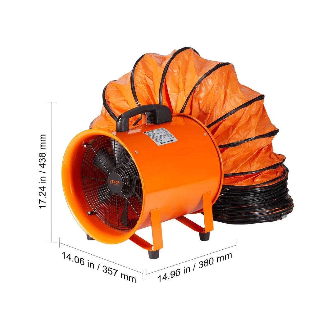 12" Portable Extractor Fan Blower with 33ft Duct Hose J385