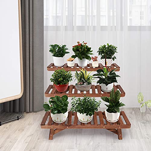 3 Tier Ladder Shelf Wood Plant Stand L31255