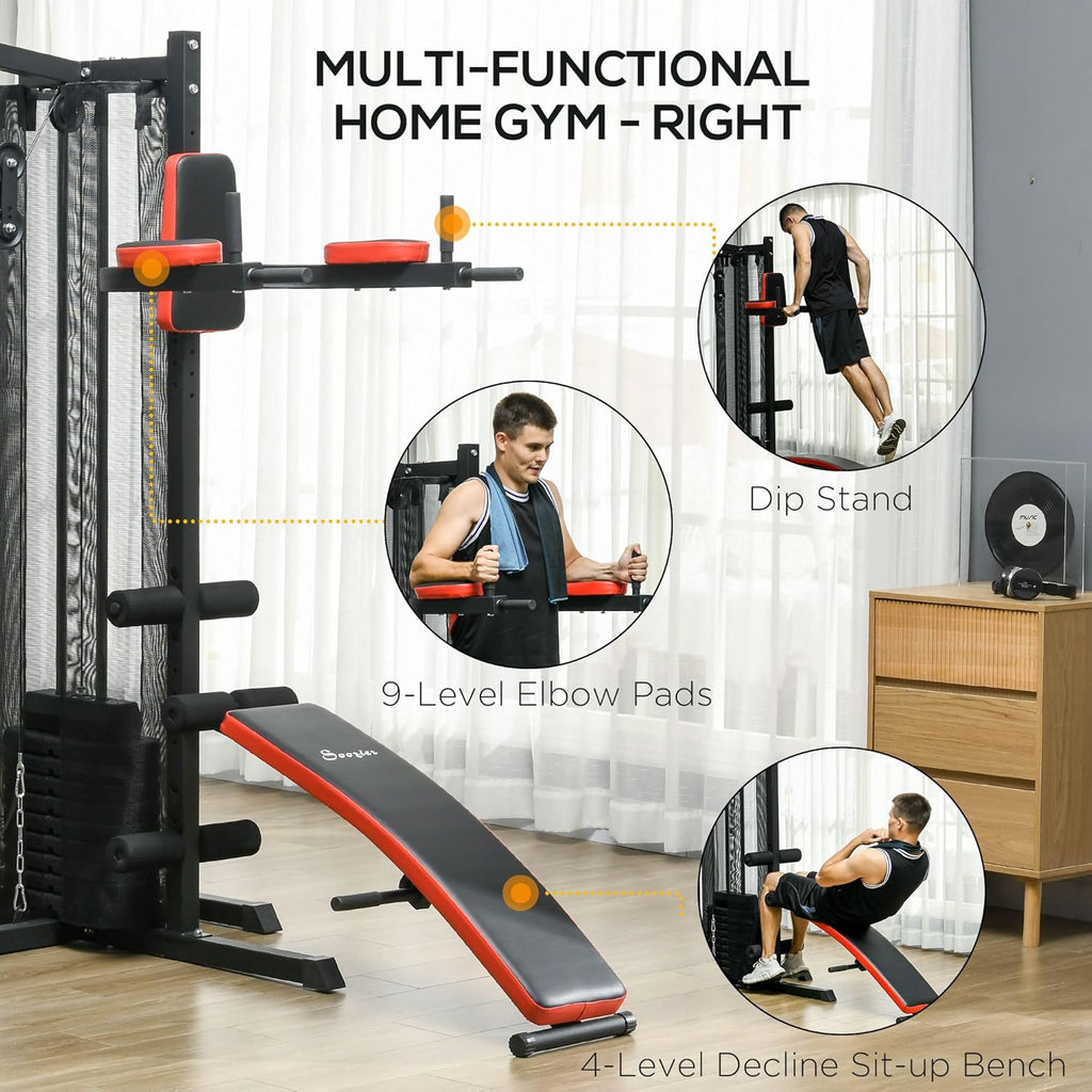 Multi Gym Workout Station with 143lbs Weight Stack M830