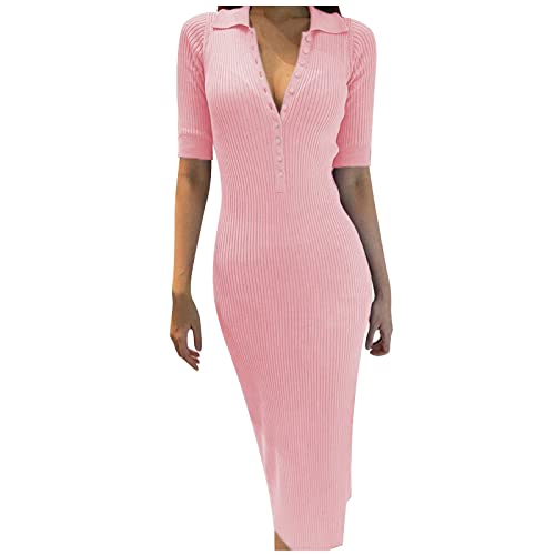 Women's Casual Solid Color Short Sleeve Mini Dress L598840