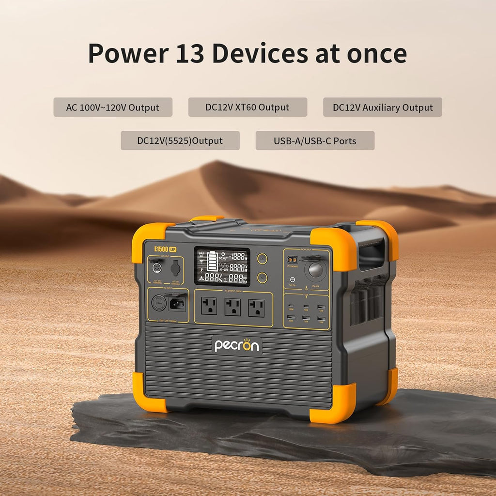 Portable Power Station 1536Wh 2200W LiFePO4 Battery Backup H986