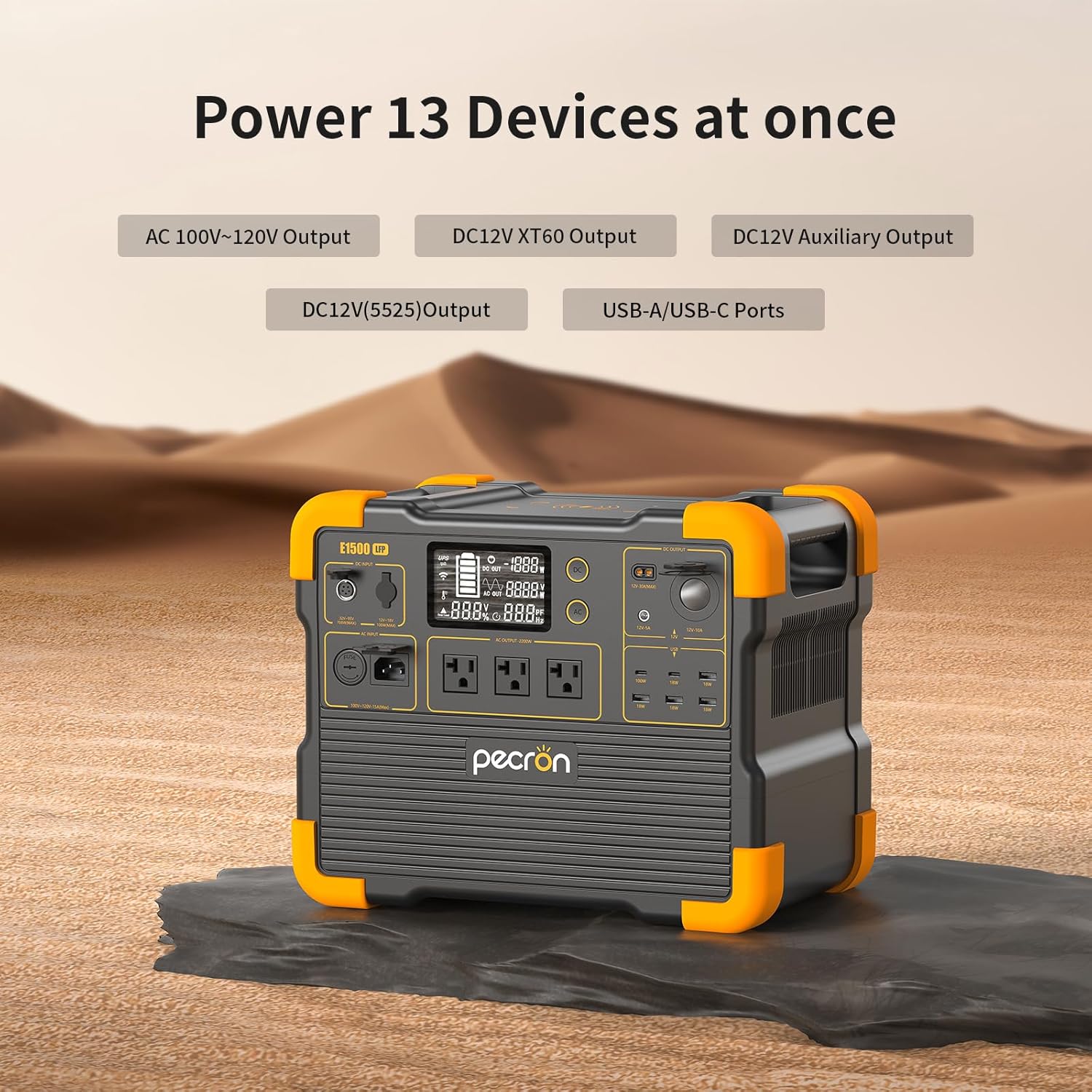 Portable Power Station 1536Wh 2200W LiFePO4 Battery Backup H986