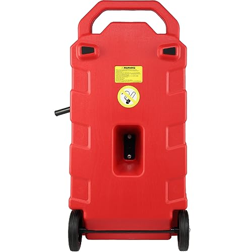 16 Gallon Portable Fuel Storage Tank with Nozzle Rubber Wheels T375