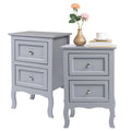 Gray Nightstand with 2 Drawers Set of 2 Y42023