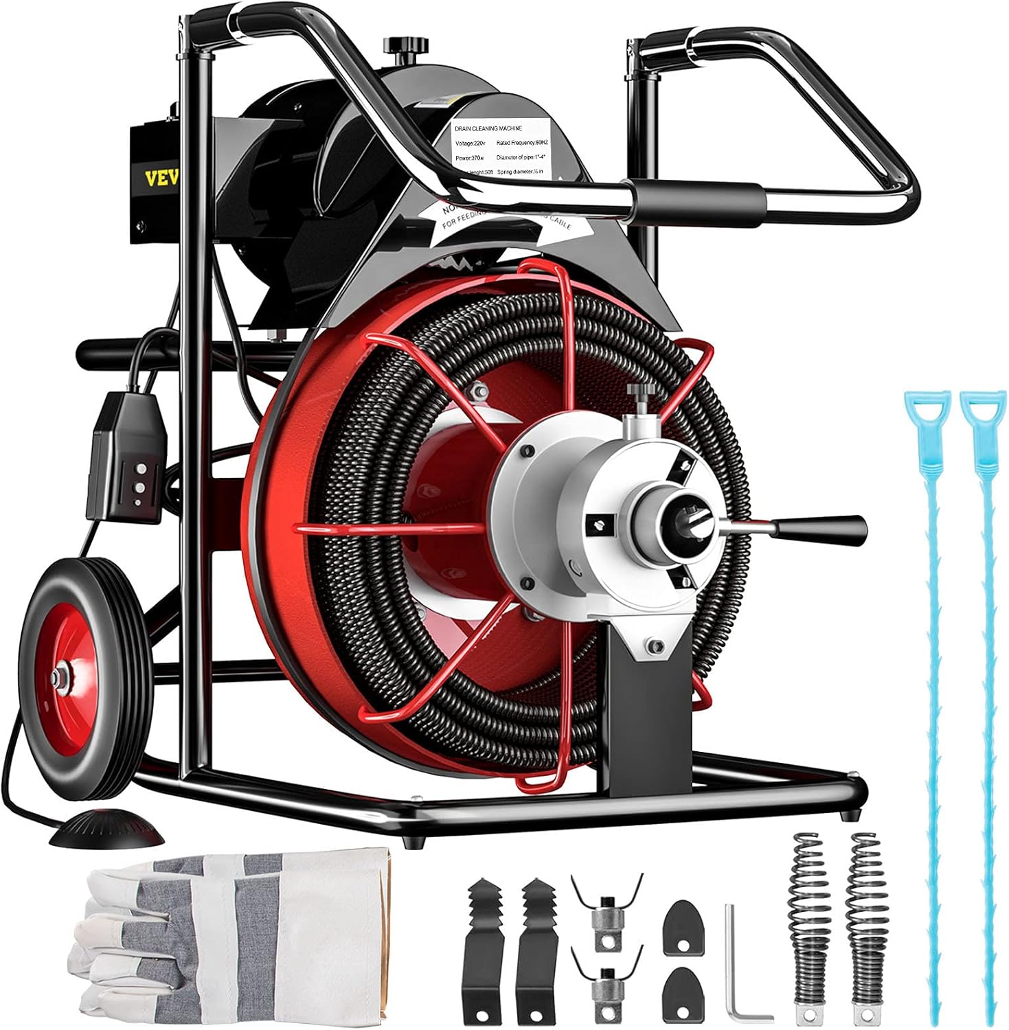 50 Ft x 1/2 Inch Portable Electric Drain Auger Cleaner S903834