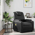 Black Faux Leather Massage Recliner Chair with 6Point Vibration W9595